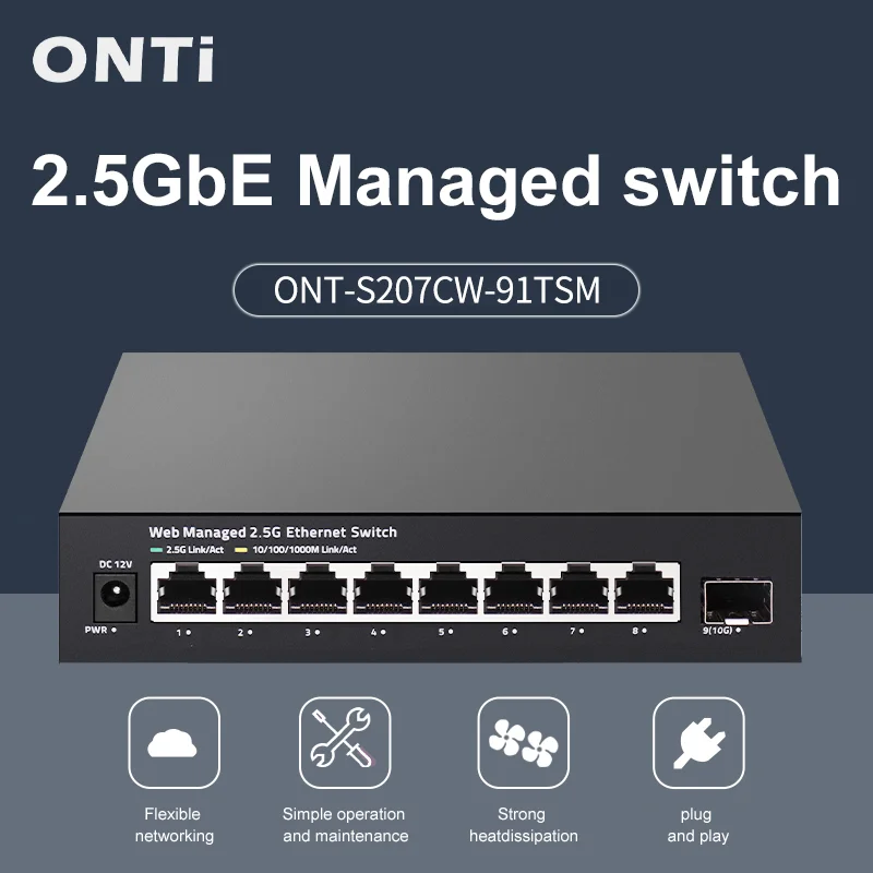ONTi 2.5GbE beheerde switch, 8 - Sfp+ 10G Managed Switch 8 Port recensie en prijs